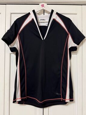Annika Cutter & Buck performance golf V-neck shirt Tennis Pickleball XL